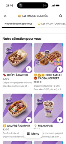 Uber Eats menu redesign — La Pause Sucrée
