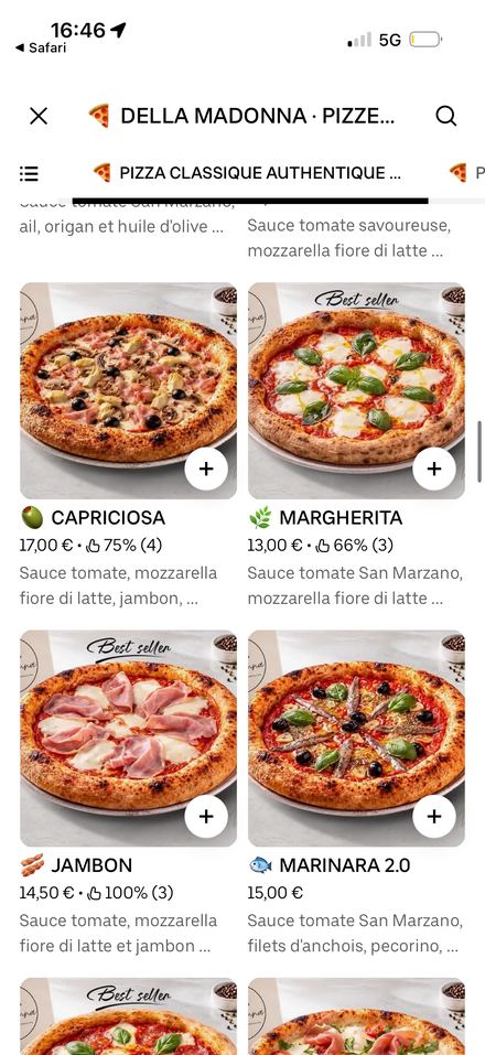 Carte restaurant optimisée sur Uber Eats