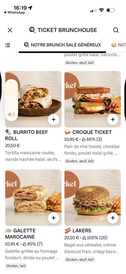Carte restaurant optimisée sur Uber Eats