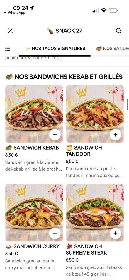 Carte restaurant optimisée sur Uber Eats, n°7