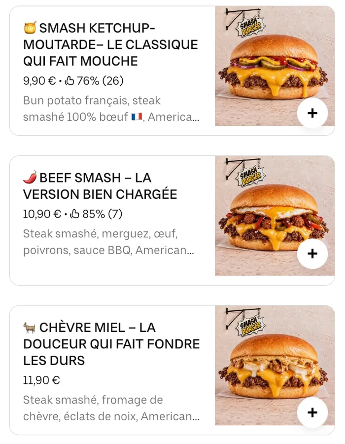 Profil optimisé Smash Burger Besançon