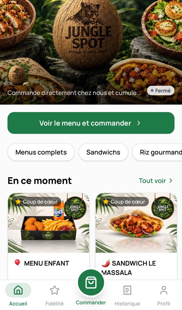Application de commande Jungle Spot