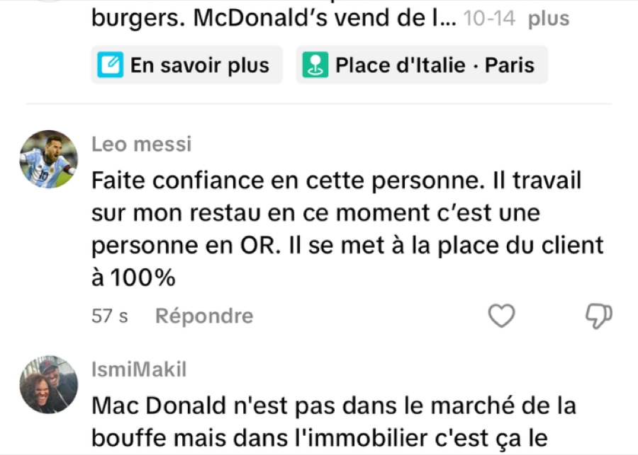 Commentaire client
